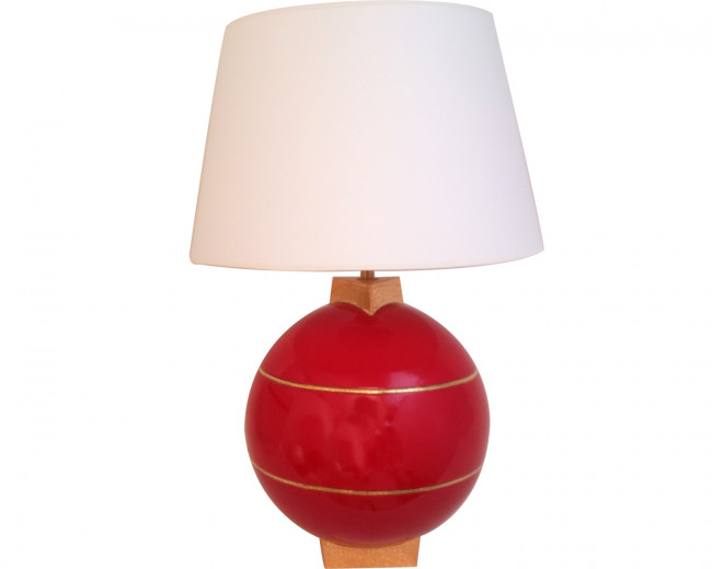 Saturne - Lampe Géométrique Rouge