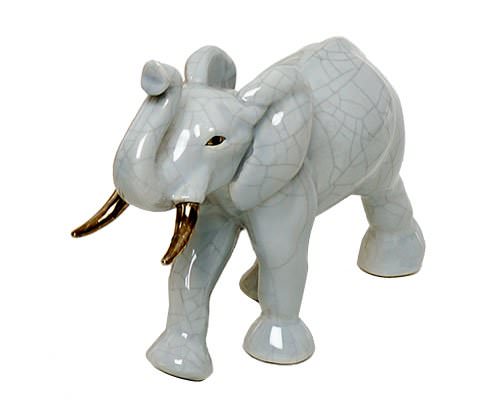 Animaux - Éléphant chargeant uni et or