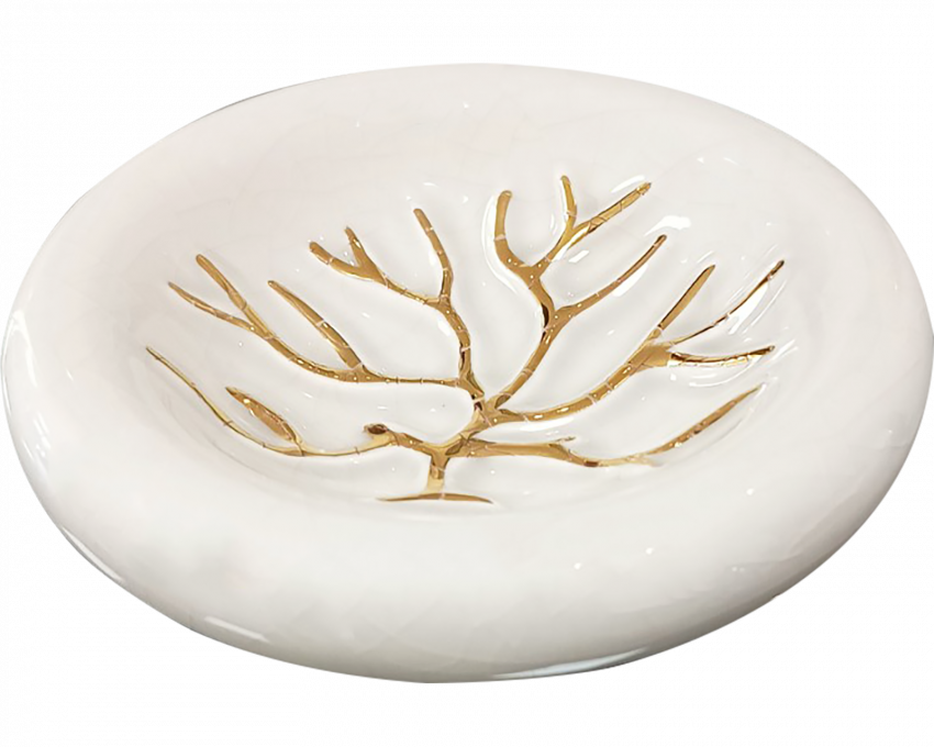 Set De 2 Vide-poches En Céramique Blanc Atmosphera Wonja – 25x22 Cm, Style Naturel Et épuré Pour L'entrée Ou La Chambre